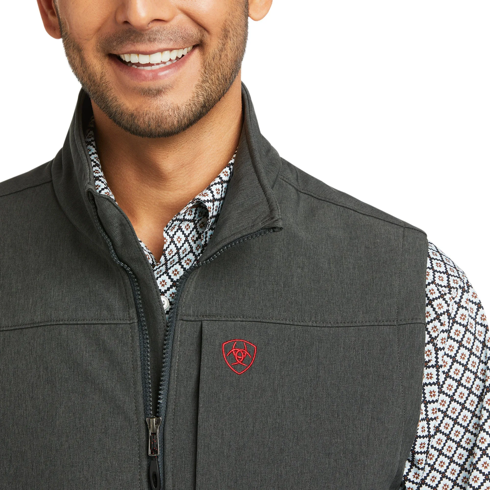 Ariat® Men's Logo 2.0 Charcoal Americana Softshell Vest 10037380
