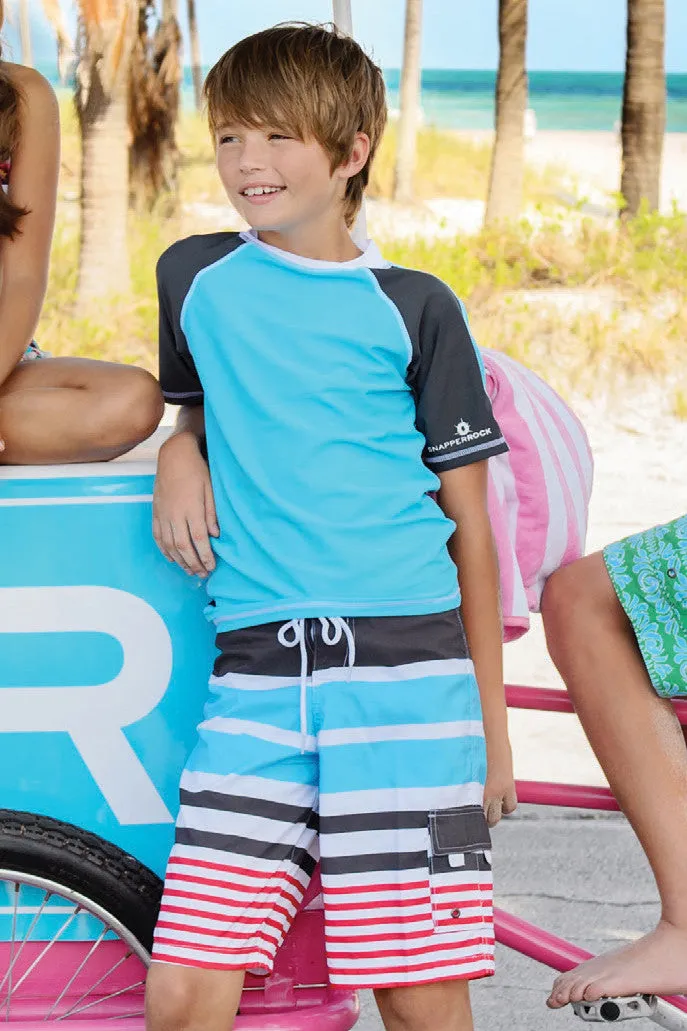 Boys Swimsuit Stripe Board Shorts