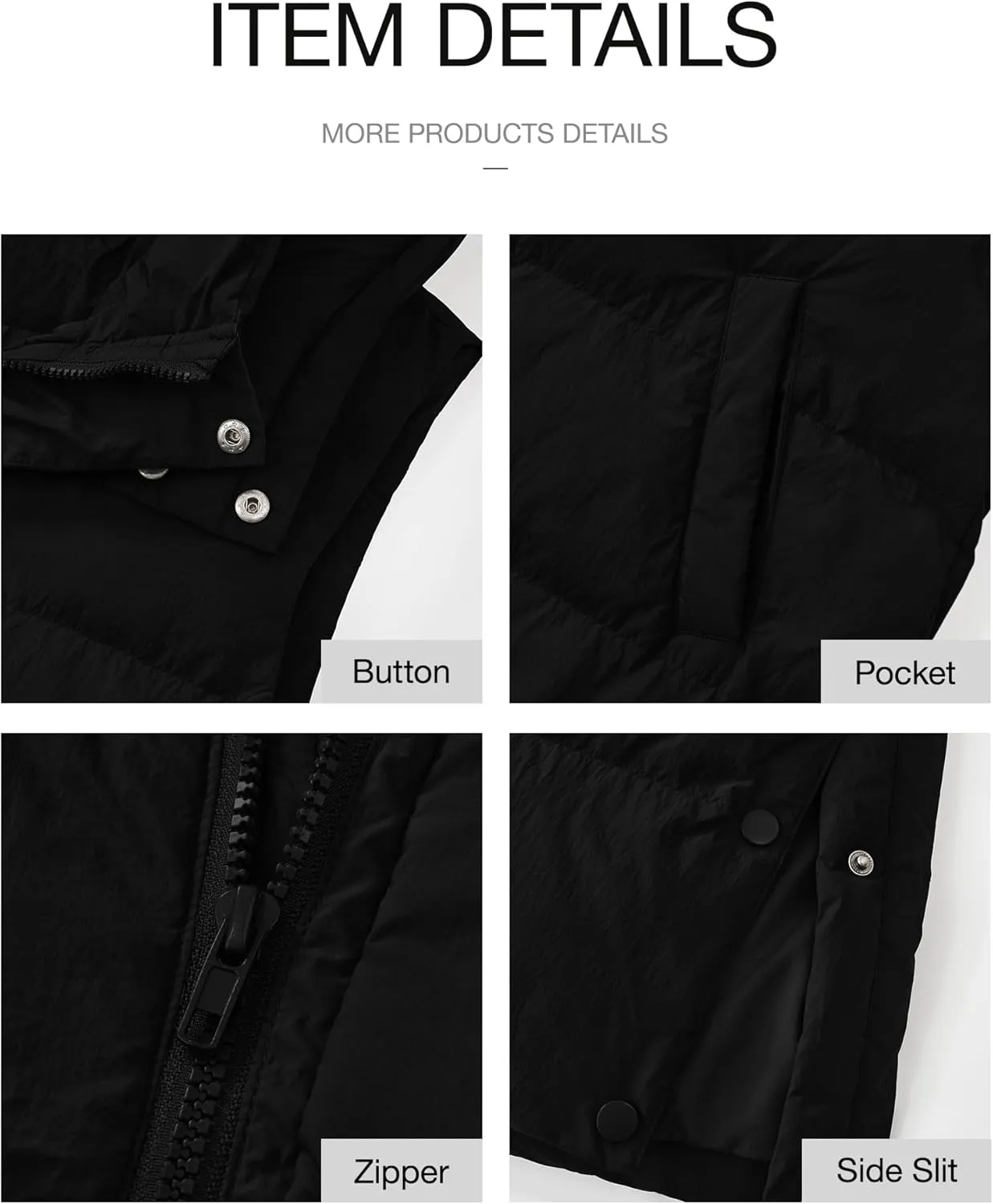 BTFBM Long Puffer Vest Women Quilted Hooded Button Down Zip Up Sleeveless Vests Outerwear Padded Jacket Fall Winter Coat