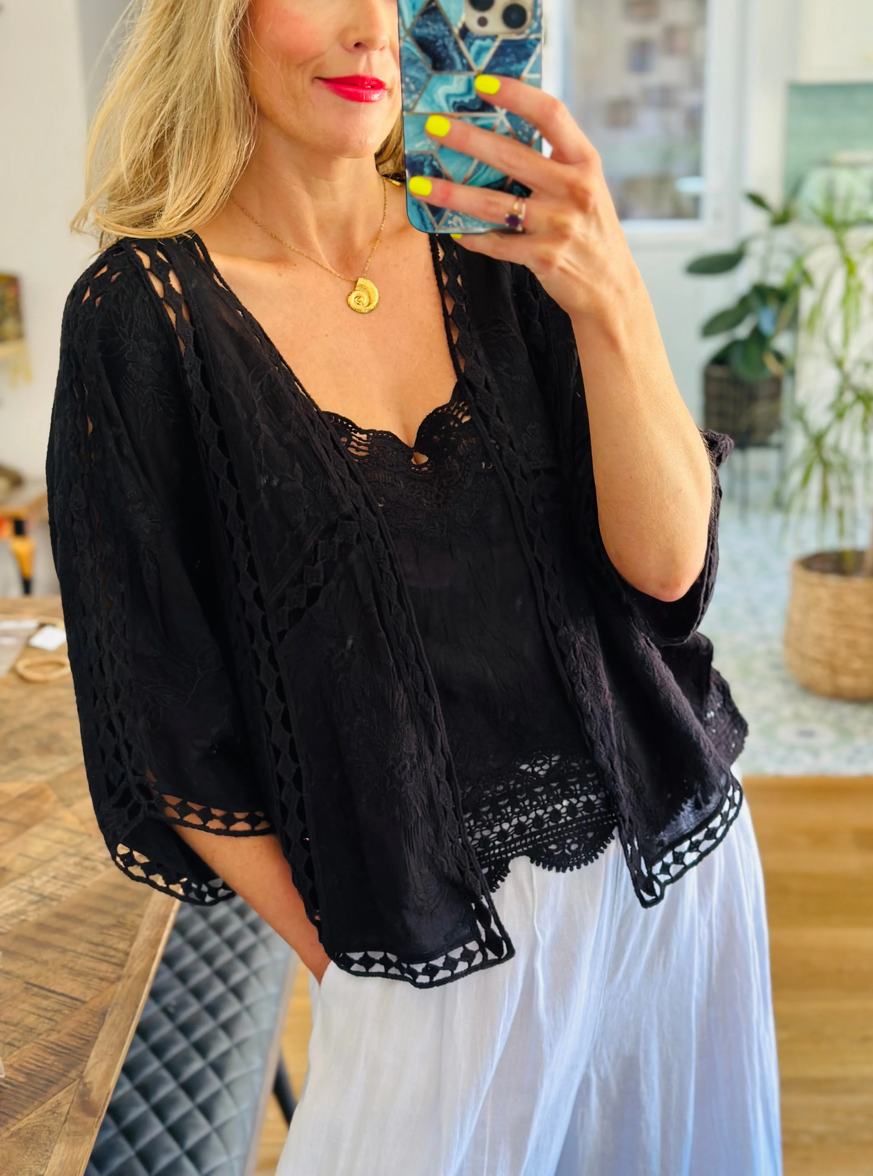Crochet folk Cardigan