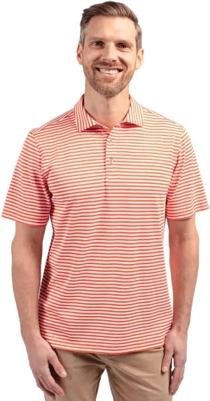 Cutter & Buck Short Sleeve Virtue Eco Pique Stripe Recycled Mens Big and Tall Polo