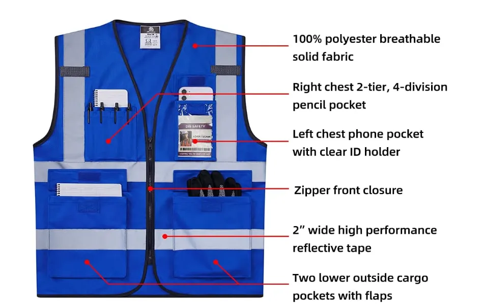Dib Safety Reflective Vest - Blue