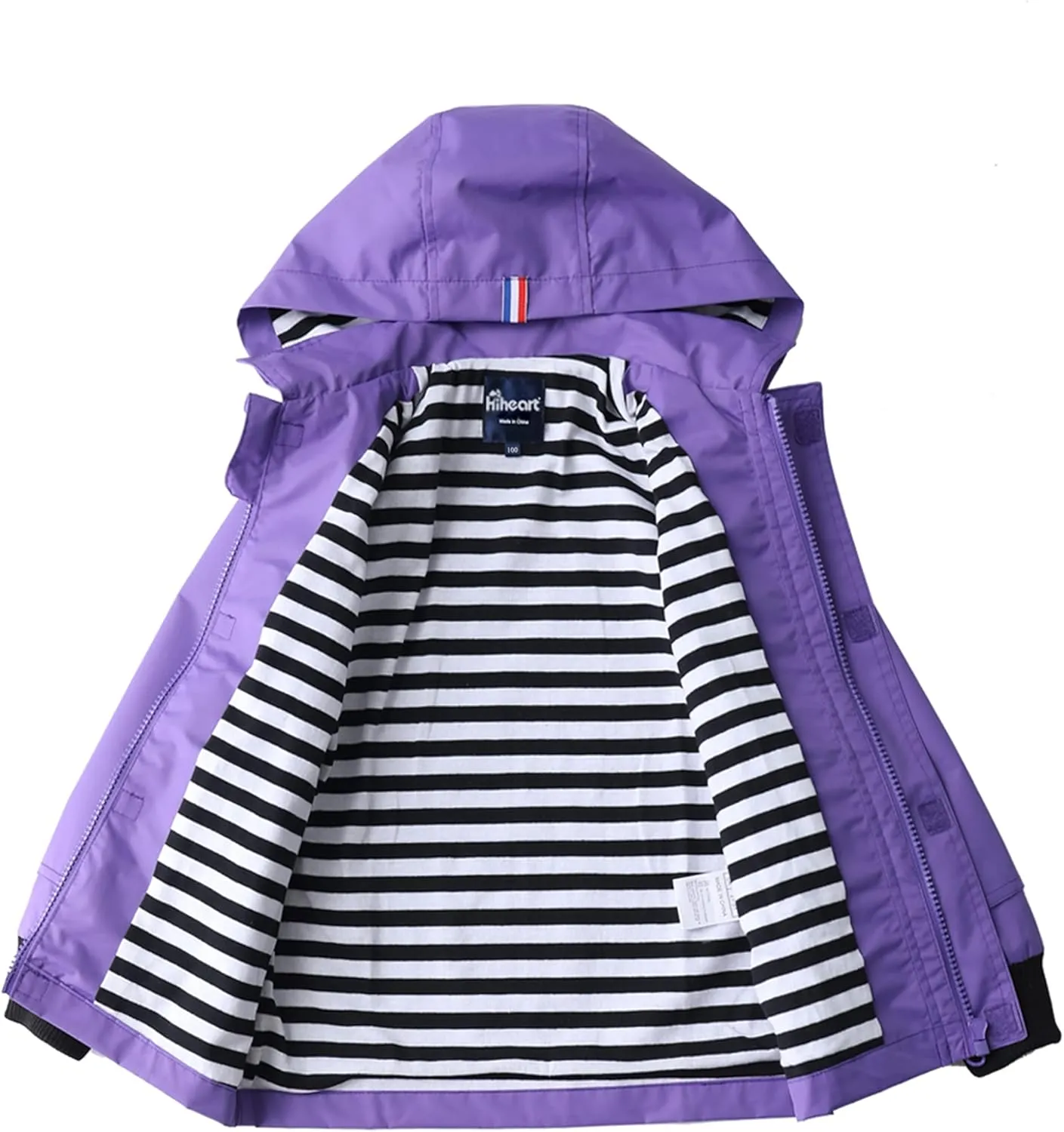 Hiheart Boys Girls Waterproof Hooded Jackets Cotton Lined Rain Jackets