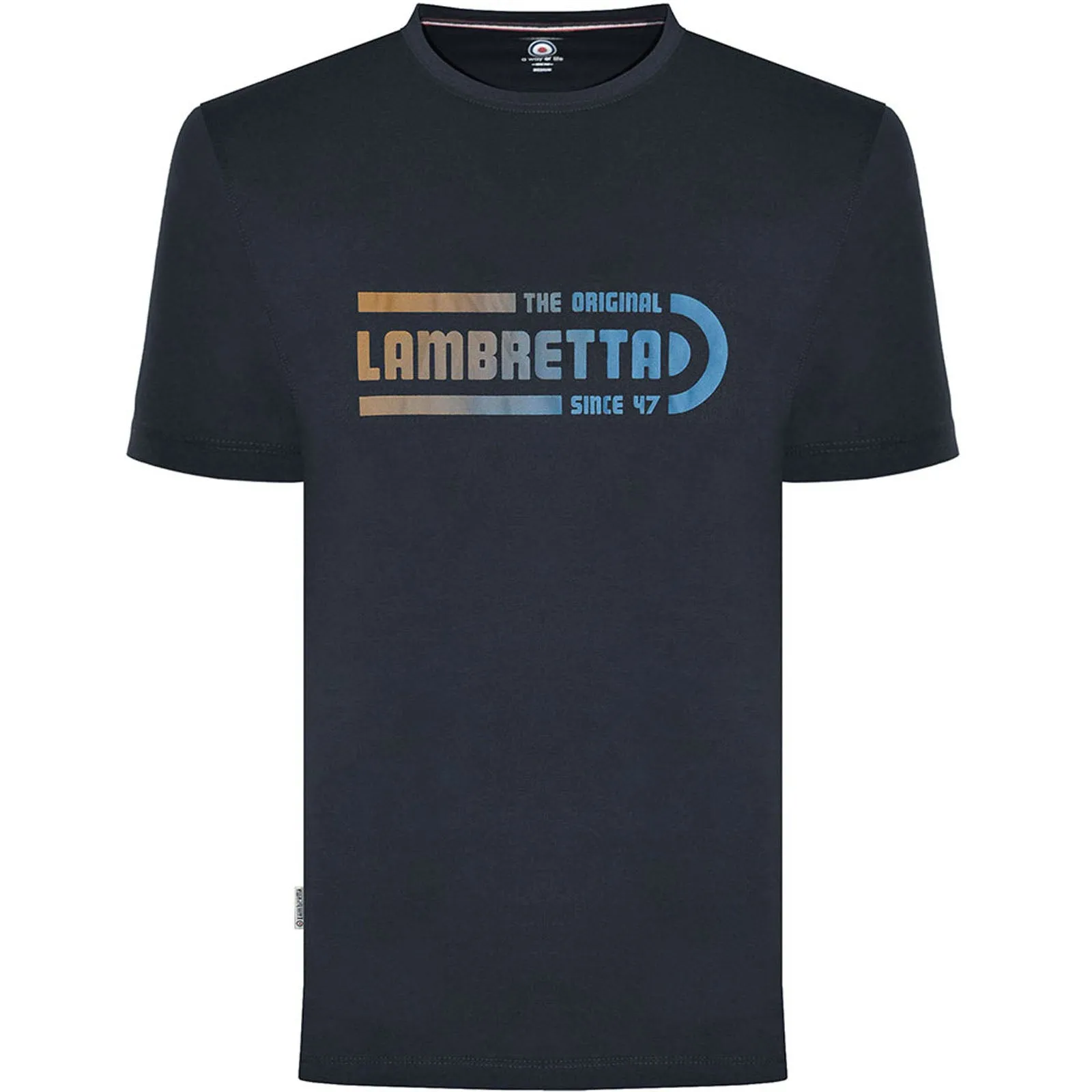 Lambretta Mens Fade Logo Retro Crew Neck T-Shirt