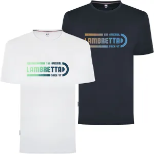 Lambretta Mens Fade Logo Retro Crew Neck T-Shirt
