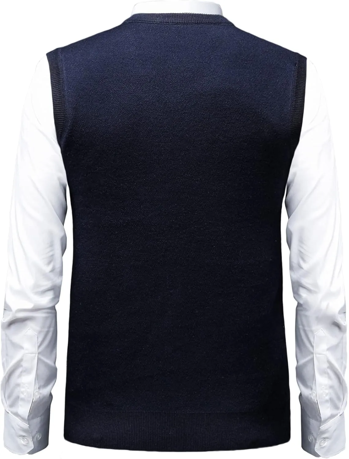 Mens Argyle Sweater Vests Classic V-Neck Sleeveless Pullover Grey Black Knitwear Nice Tank Tops for Dad Husband
