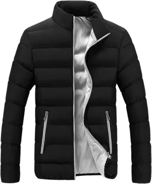 Men's Fashion Solid Colour Winter Collar Warm Thickened Jacket Jacket Short Jacket Comfortable with Pockets