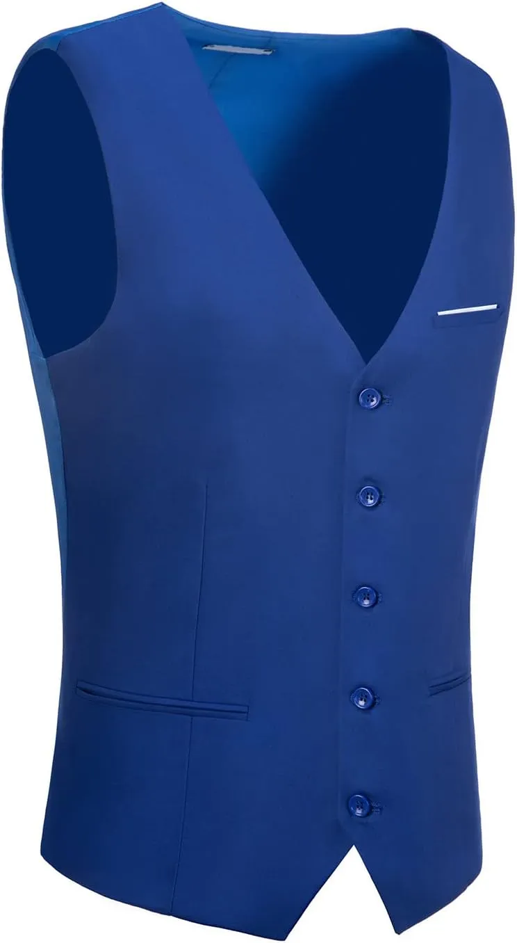 Men's Suits Vest V-Neck Sleeveless Slim Fit Jacket Groomman Casual Suit Vests for Wedding Formal Party Tuxedo for Men