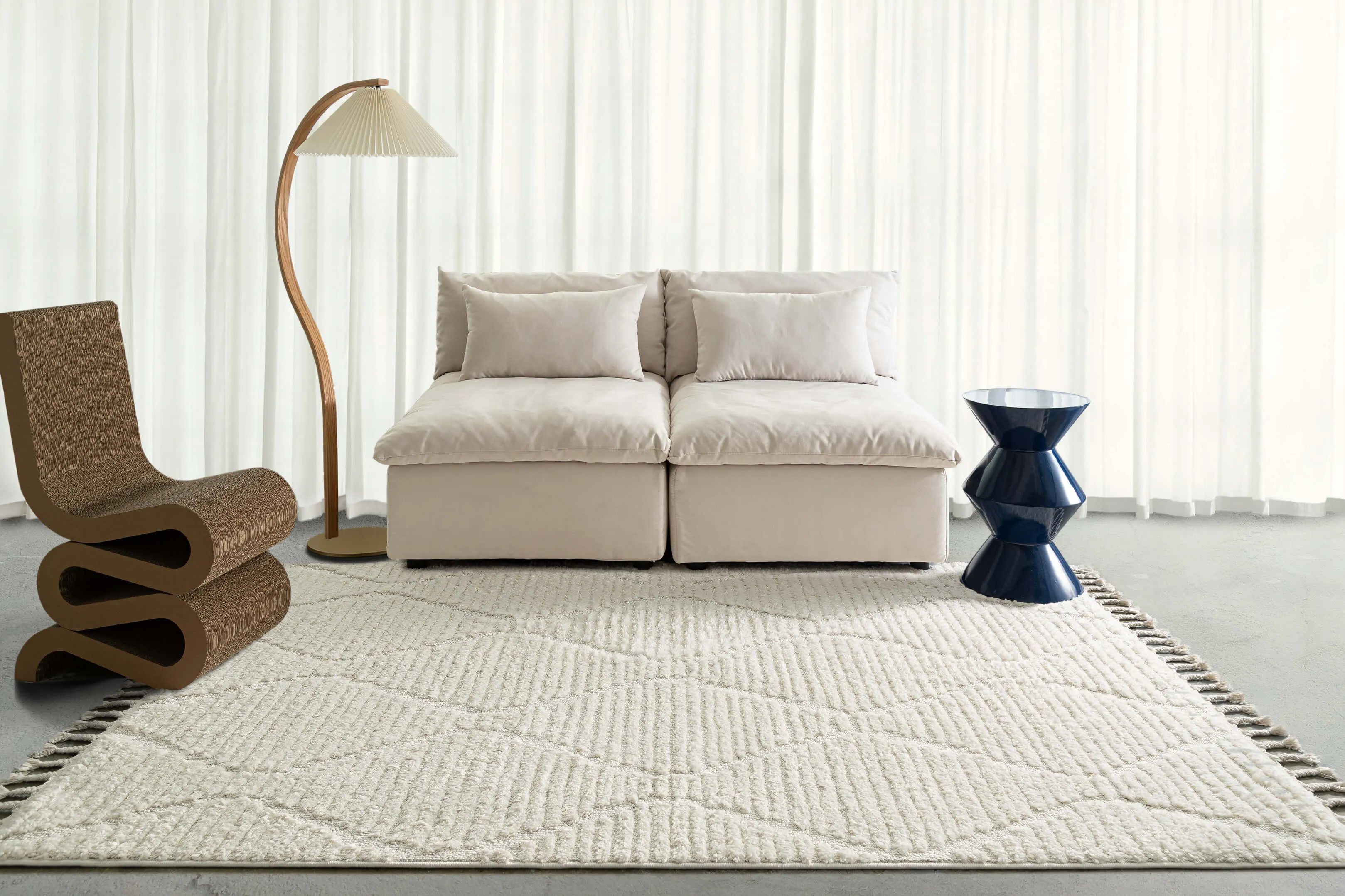 Monetta Ivory Diamond Rug
