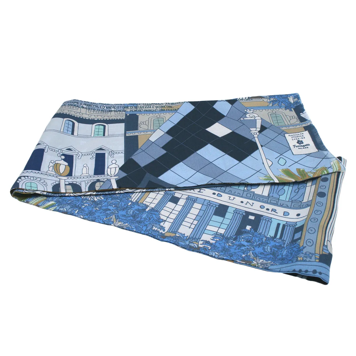 Paris blue tie scarf