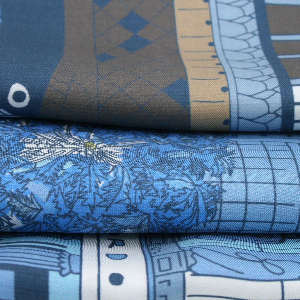 Paris blue tie scarf