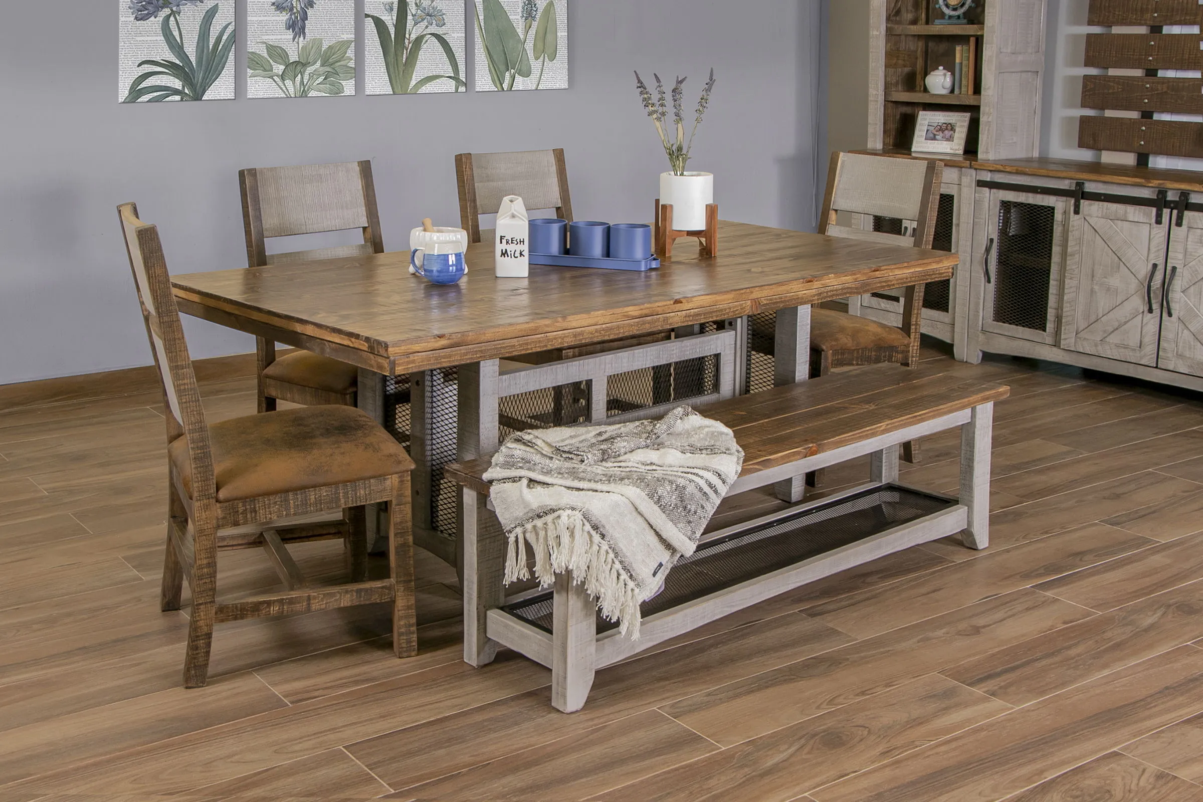 Pueblo Gray - Chair - Light Gray / Brown