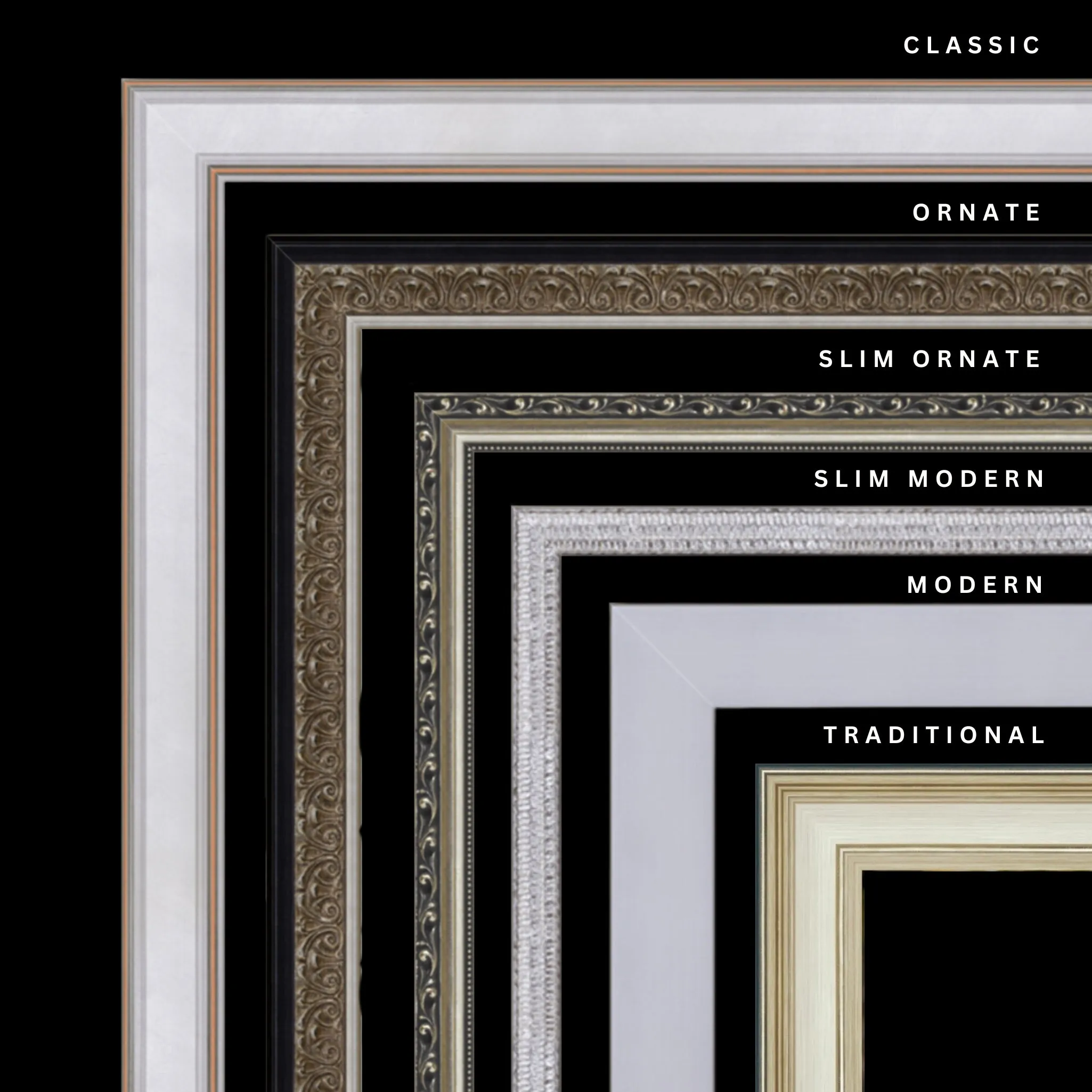 Silver 42x23 Picture Frame Ornate Traditional Classic Antique