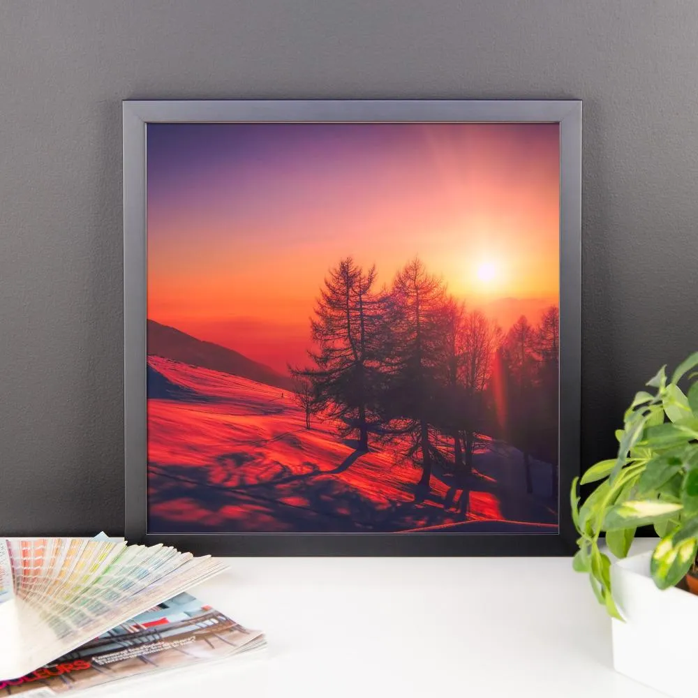 Sunset Snow Mountain Framed Photo Poster Wall Art Decoration Decor For Bedroom Living Room