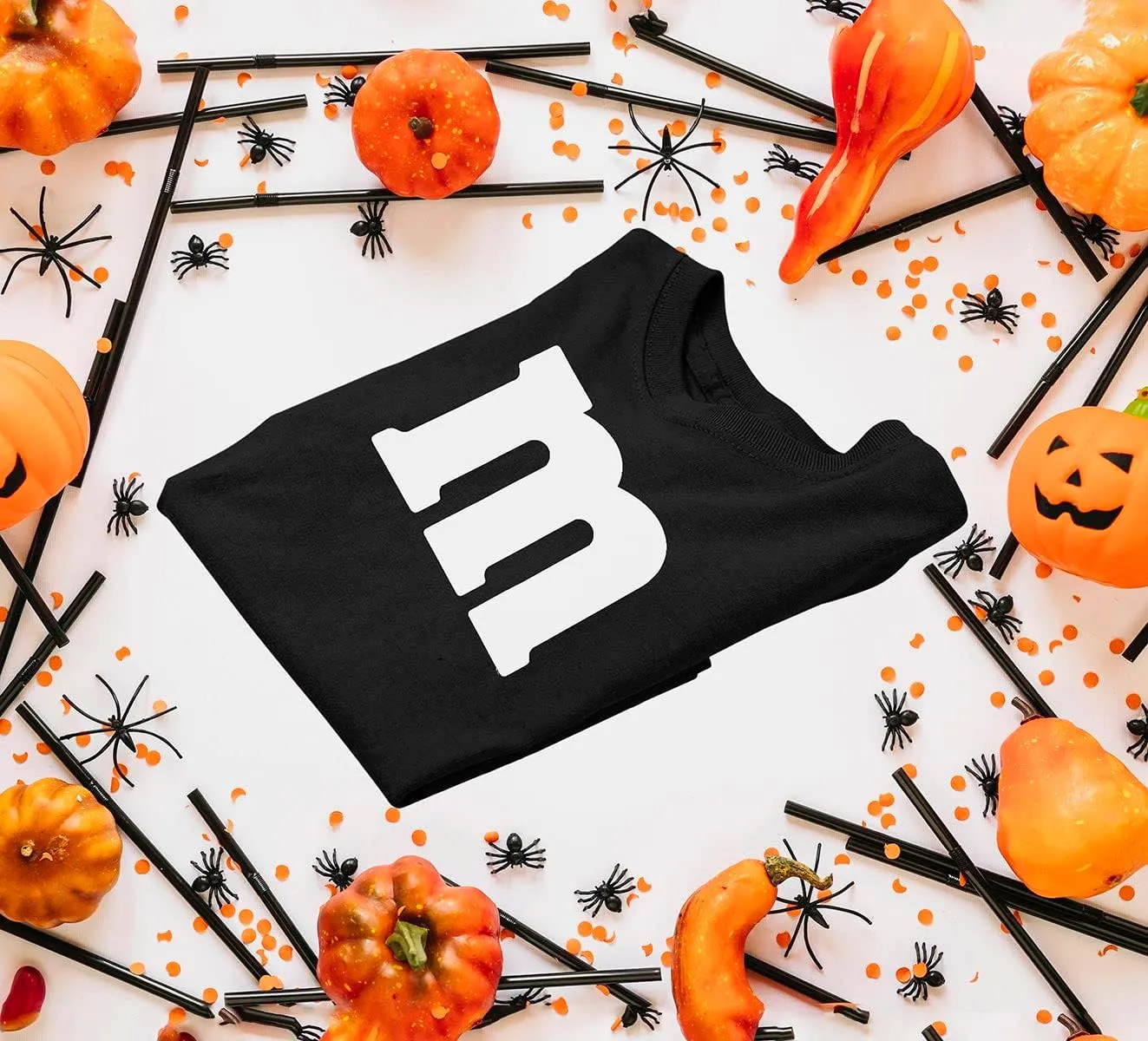 Veracco Letter M Halloween Costumes Youth T_Shirt Funny Halloween Team Group T-Shirt