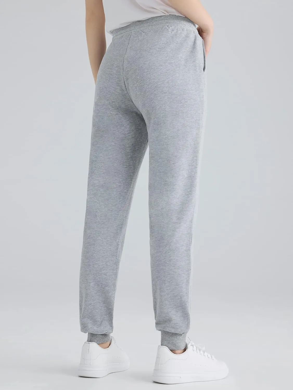 Weintee Women's Petite Joggers Cotton Sweatpants with Pockets